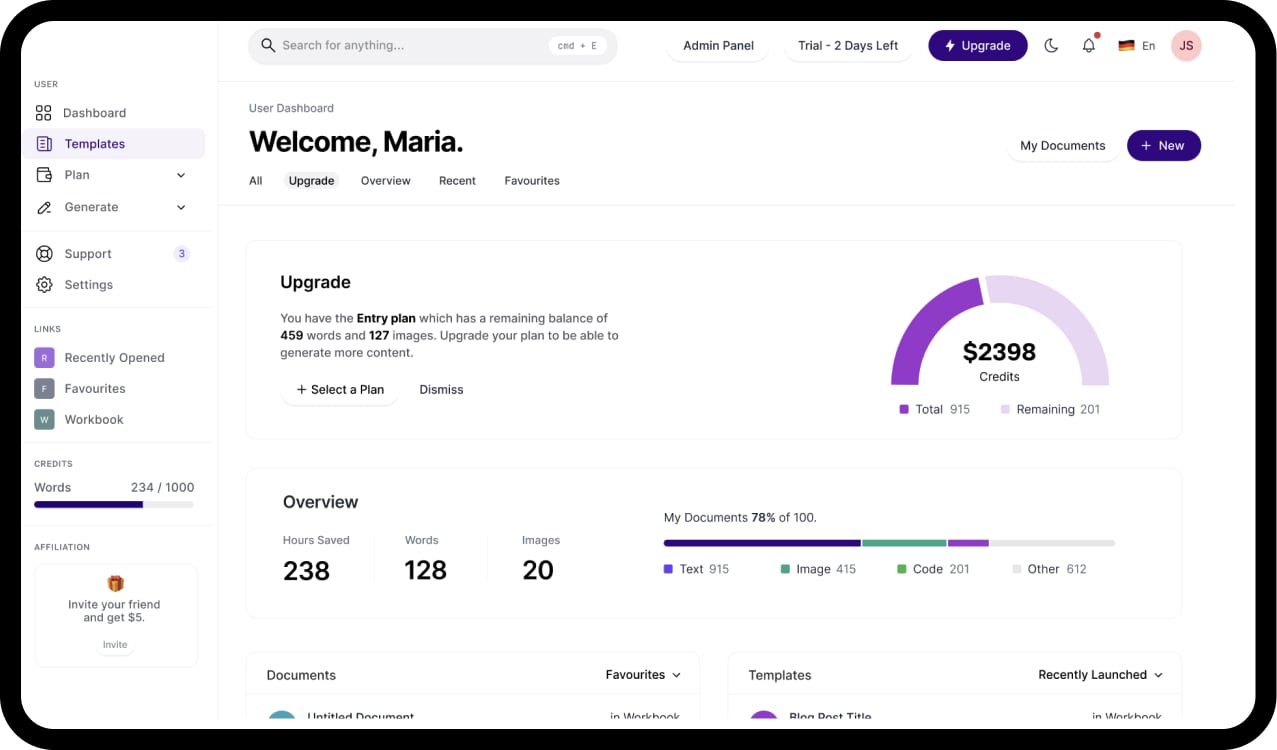 Image of MystiTech AI dashboard